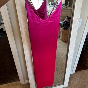 Bebe NWT Satin  Pink Spaghetti Strap Dress